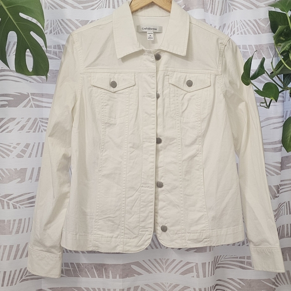 croft & barrow Jackets & Blazers - Croft And Barrow White Denim Jacket Size M